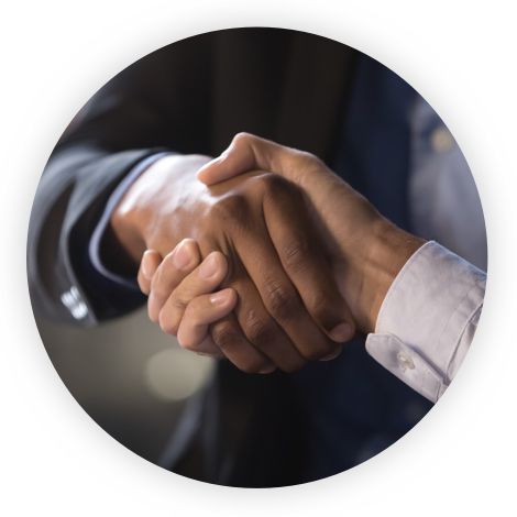 Two people shaking hands